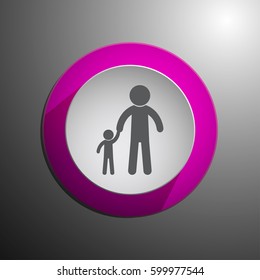 Man with son icon vector, solid logo illustration
