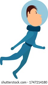 Man in space , illustration, vector on white background