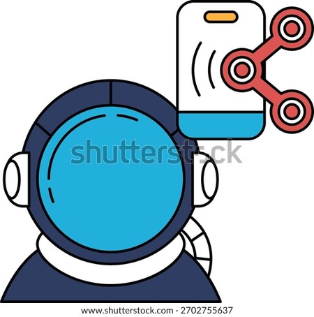 A man in a space suit is holding a cell phone. The phone is connected to a device that looks like a remote control