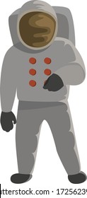 Man in spacesuit, illustration, vector on white background