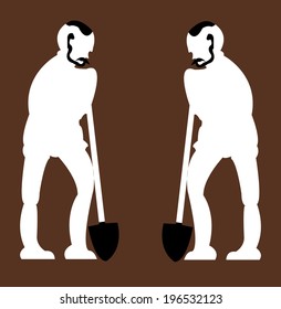 Man with spade
