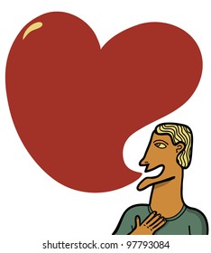 man speak heart