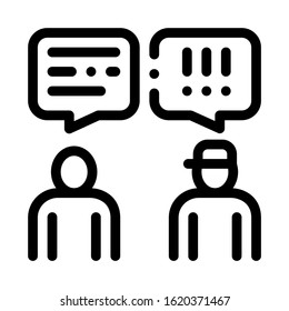 Man Speak Officer Icon Vector. Outline Man Speak Officer Sign. Isolated Contour Symbol Illustration