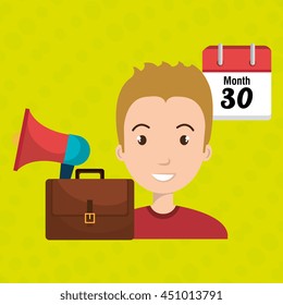 man with speaker isolated icon design, vector illustration  graphic 