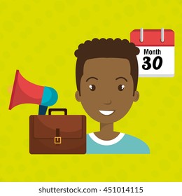 man with speaker isolated icon design, vector illustration  graphic 