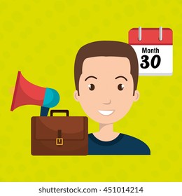 man with speaker isolated icon design, vector illustration  graphic 