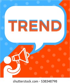 Hombre con ORADOR, diciendo "TENDENCIA" en una burbuja de chat