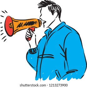 man with speaker vector illustration