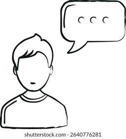 Man Speaking With Bubble Speech Outline