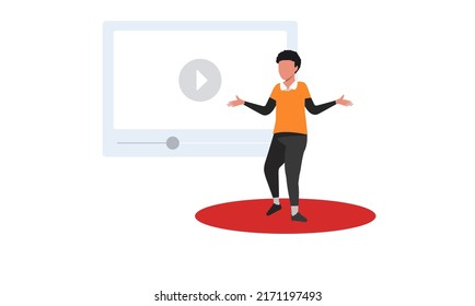 man speaking in front of a screen 