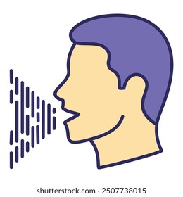 Man speaking icon. An image of a man speaking, symbolizing communication, language, and expression.