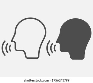 Man speaking icon isolated on white background. Vector illustration. Eps 10.