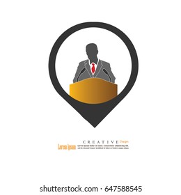 Man Speaking icon.Vector illustration.