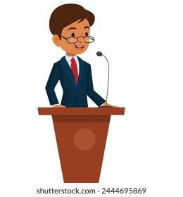 Man speaking at a lecture