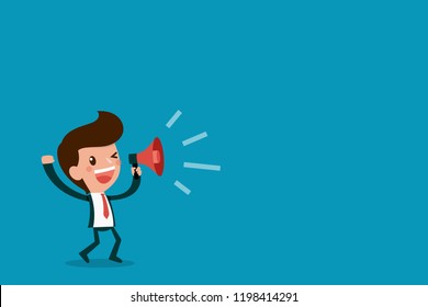 Man Speaking Megaphone Stock Vector (Royalty Free) 1198414291 ...