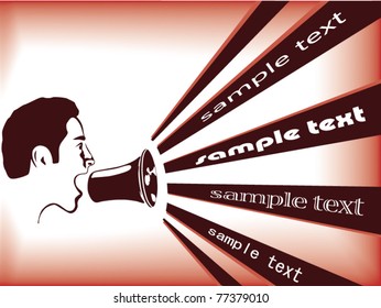 man speaking in megaphone vector