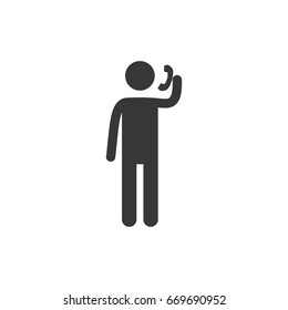 man speaking with phone icon