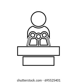 Man speaking from the rostrum icon .