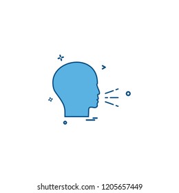 man speaking sound waves talking volume icon vector desige