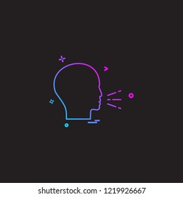 man speaking sound waves talking volume icon vector desige