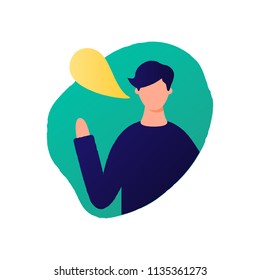 Man is speaking vector illustration
