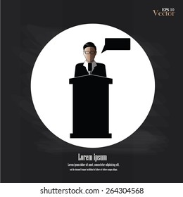 man speaking vector on chalkboard,speaker,speech,speaker icon,speech icon,speaker vector,speech vector        