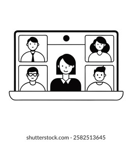 A man speaking in a virtual team meeting