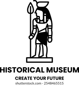 A man with a spear is the logo for a historical museum