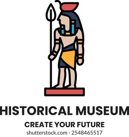 A man with a spear is the logo for a historical museum