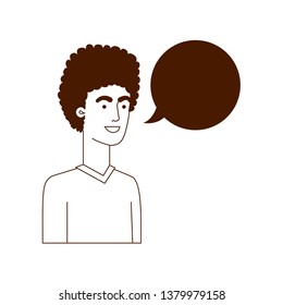 man with speech bubble avatar character