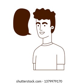man with speech bubble avatar character