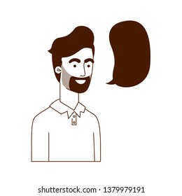 man with speech bubble avatar character