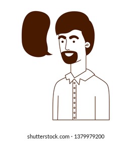 man with speech bubble avatar character