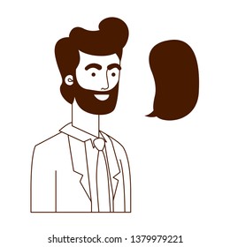 man with speech bubble avatar character