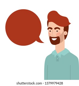 man with speech bubble avatar character