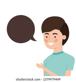 man with speech bubble avatar character