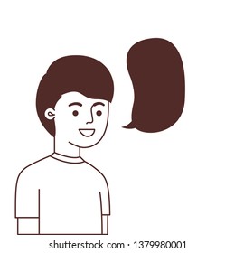 man with speech bubble avatar character