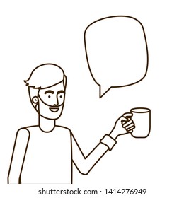 man with speech bubble avatar character