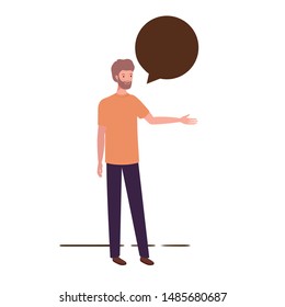 man with speech bubble avatar character