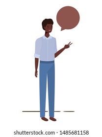 man with speech bubble avatar character