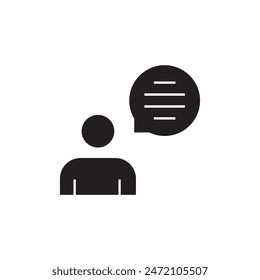 Man with speech bubble icon, template for graphic and web design. vector illustration