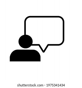 man and the speech bubble. Note. A simple icon. Vector illustration