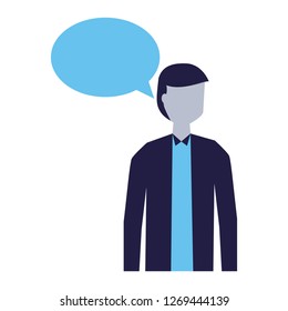 man speech bubble talk white background