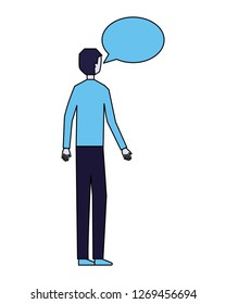 man speech bubble talk white background