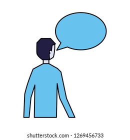 man speech bubble talk white background