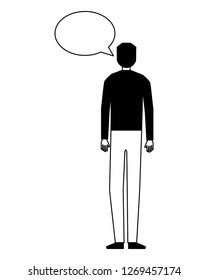 man speech bubble talk white background