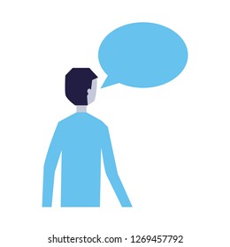 man speech bubble talk white background