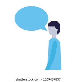 man speech bubble talk white background