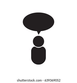 man and Speech bubbles Icon. man chatting. talk chat icon. Web icon. Vector illustration. Flat design.