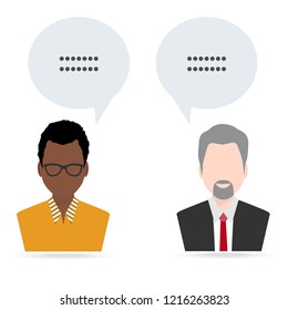 Man and man with speech icon illustration